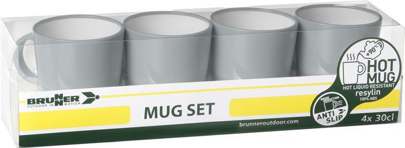 Set 4 tazze/mug ABS grigio (4pz)