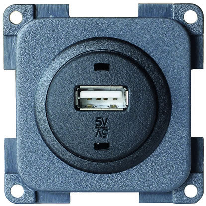 Berker USB presa di ricarica USB 12V doppio grigio lucido, inserto nero, Prese  12V, spine 12V, Impianto elettrico per camper, batterie, Accessori  campeggio